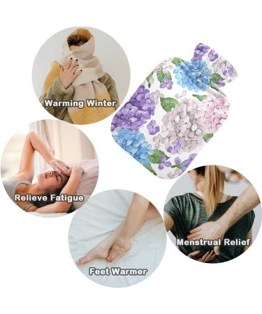 NAANLE 2L Hot Water Bottle with Hortanges Flower - Large Water Bottle for Menstrual Cramps & Pain Relief | Heat & Cold Therapy - Buy Online on GoSupps.com