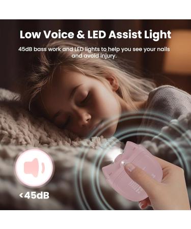 Electric Nail Clipper Electric Nail Trimmer Suitable for Children Adults and Elderly Automatic Nail Clipper with 2 Adjustable Speeds Nail Clippers with LED Light and Chip Storage Box Zjd-pink01 - Buy Online on GoSupps.com