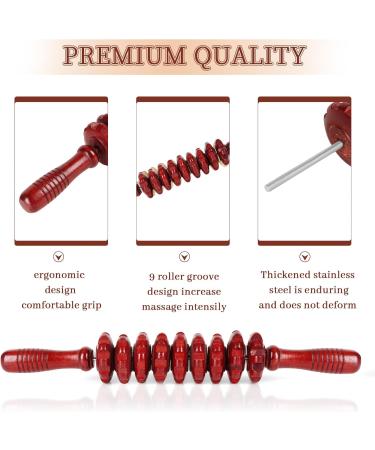 Liitrton Manual Wooden Fascia Roller - Trigger Point Relief for Sore Muscles & Cellulite (Red) | International Shipping - Buy Online on GoSupps.com