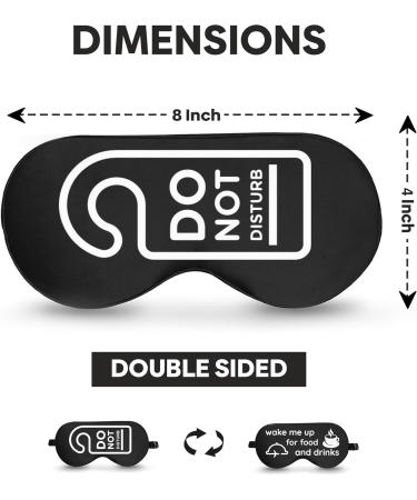 Double-Sided Silk Sleep Mask for Men & Women - Light Blocking Soft & Breathable Eye Mask for Travel | Do Not Disturb/Wake Me Up | Black Silk Eye Mask - Buy Online on GoSupps.com