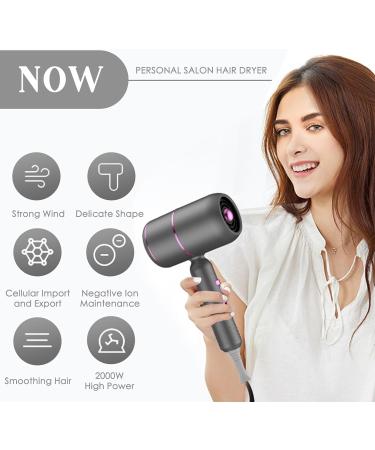 QISUO Electric Hair Dryer Folding high-Power Household Hair Salon hot and Cold Wind Blue ion Barbershop air Dryer - Buy Online on GoSupps.com