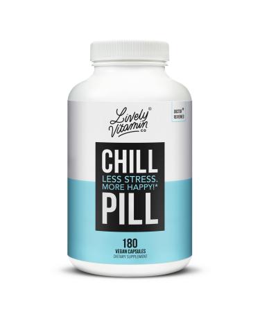 LIVELY VITAMIN CO. Chill Pill - Calm Mood - Relax - Restful Deep Sleep - REM - Stress - Anxiousness - Magnolia Bark - Chamomile - L-Theanine - Passionflower - 5-HTP - 90 Vegan Capsules 90 Count (Pack of 1)