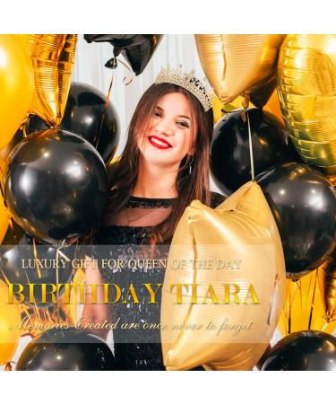 TOBATOBA Gold Tiara for Women - Rhinestone Metal Crown for Birthday, Prom, Quinceanera & Halloween Costumes | Princess Queen Headband for Mother's Day Gift - Buy Online on GoSupps.com