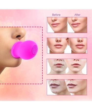 Silicone Lip Plumper Device with Brush - Achieve Full Lips with Lip Pump Tool (Pink) - Buy Online on GoSupps.com