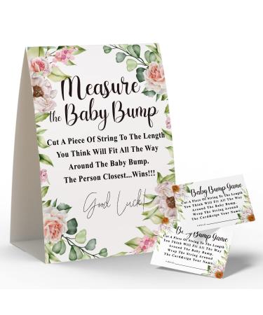 Baby Shower Games - Measure Mommy's Belly Game  How Big is Mommy's Belly  Mommys Belly Size Game  Includes a 5x7 Standing Sign and 50 2x3.5 Advice Cards(niu-k07)