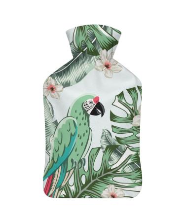 Green Bird Hot Water Bottle With Cover Plush Bed Bottle Hand Warmer For Adults And Children 26.5X15.3cm