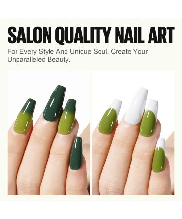 TOMICCA Gel Nail Polish Set - White, Olive Green & Dark Green Colors - Soak Off UV LED Gel Kit for Manicure - Salon Quality at Home - 4x8ML - A116024 - Buy Online on GoSupps.com
