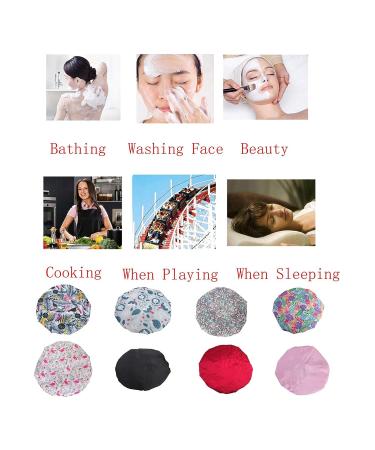 Adjustable Large Shower Cap with Elastic Band and Fixing Buckle - Waterproof Reusable Bath Cap for Women | 02 Colored Leaves - Buy Online on GoSupps.com