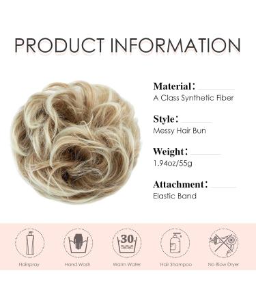MY-LADY Messy Hair Buns Extensions Scrunchies Updo Wavy Curly Ponytail Chignons Hairpiece Strawberry Blonde mix Platinum Blonde - Buy Online on GoSupps.com