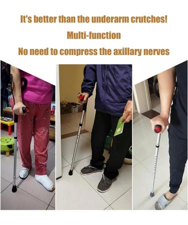 Crutch Folding Elbow Soft Grip Crutches Adjustable 10 Height Slip Resistant Mobility Aid for Elderly Arm Cuff Crutch Foldable Crutch for Handicapped Disabled Adults - Buy Online on GoSupps.com