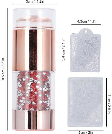 Nail Art Stamper Nail Stamping Tool Silicone Double Head Nail Stamper with Stamping Plates Manicure Tool Manicure Nail Art Tool Silicone Nail Art Printer Manicure Tool with Caps - Buy Online on GoSupps.com