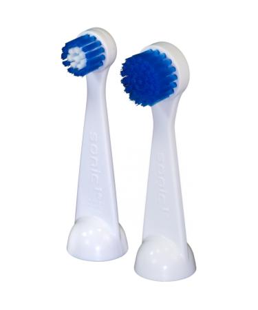 Cybersonic3 Compact and Deluxe Replacement Brush Heads 2 Pack Compatible With All Cybersonic Electric Toothbrushes (1 Compact 1 Deluxe)