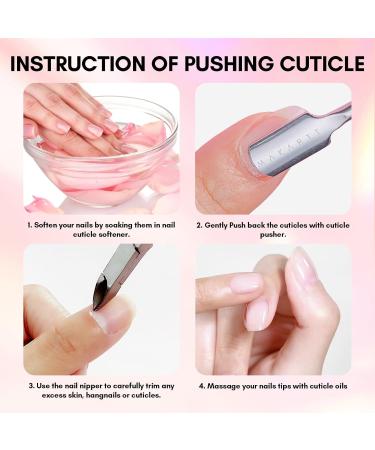 Makartt Cuticle Pusher Cuticle Remover Dual Ended Stainless Steel Nail Cleaner Tool Gel Nail Polish Remover Manicure Pedicure Tool Pink 02 - Buy Online on GoSupps.com