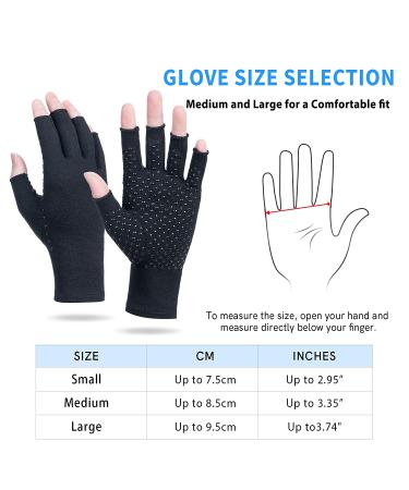 Arthritis Compression Gloves - 2 Pairs for Men & Women, Relieve Rheumatoid & Osteoarthritis Pain, Carpal Tunnel Support, Anti-Slip Design - Medium Black - Buy Online on GoSupps.com
