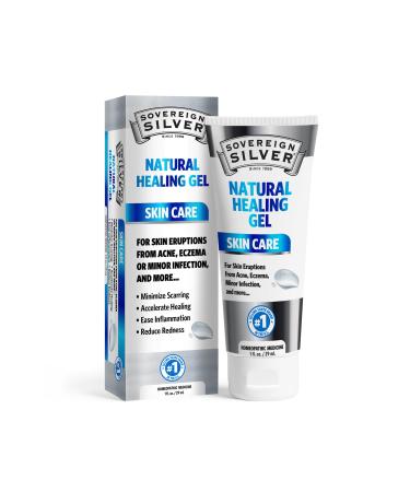 Sovereign Silver Natural Healing Gel - Skin Care for Healing Redness Reduction Minimizing Acne Scars & Easing Inflammation - 1oz 1 Ounce (Pack of 1)
