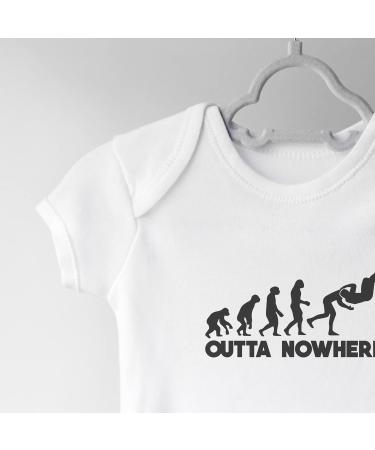 Hippowarehouse Outta Nowhere Wrestling Baby Vest Bodysuit - Unisex (Short Sleeve) - Buy Online on GoSupps.com
