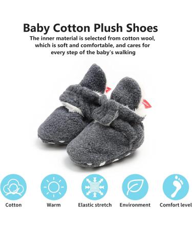 EDOTON Unisex Newborn Winter Boots - Non-Slip Sole Soft Stay On Bootie Socks 0-6 Months Navy Gray - Buy Online on GoSupps.com