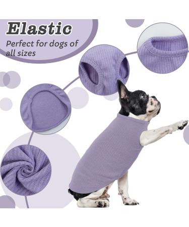 Shop Hjumarayan Dog Sweater for Medium-Sized Dogs | Washable Striped Fleece Shirt for Corgis & Dachshunds - Purple M - Buy Online on GoSupps.com