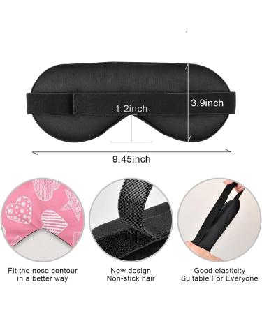 Unisex Haskirky Light Blocking Eye Mask for Travel, Yoga, Meditation - Pink Hearts and Stars Design - Buy Online on GoSupps.com