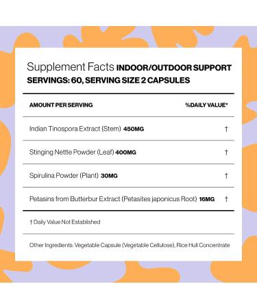 Hilma Natural Sinus Support - All Day Allergy Relief - 120 Vegan Capsules - Organic Ingredients Butterbur, Nettles & Spirulina - Non-Drowsy Formula - Clinically Proven - Buy Online on GoSupps.com