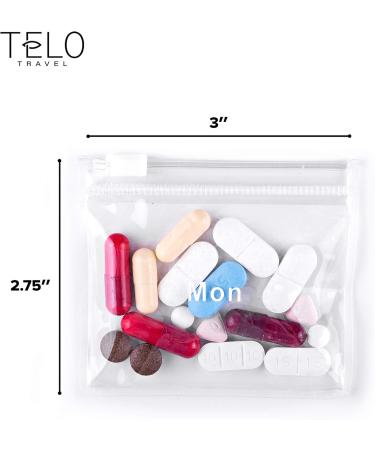 Reusable Pill Pouches with Slide Lock | 14 Count Monday-Sunday Pill Bags | EVA Plastic for Vitamins & Medicines - Buy Online on GoSupps.com
