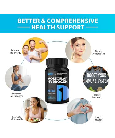 Hydrogen Water Tablets 120 Tablets Fast-Dissolving H2 Molecular Hydrogen with Magnesium Supplements Supports Brain Health Energy and Cognitive Function Non-GMO Gluten-Free & Vegan 120 Count (Pack of 1) - Buy Online on GoSupps.com