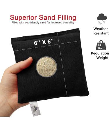 EXERCISE N PLAY Premium All Weather Resistant Cornhole Bags Set - 8 Duckcloth Bean Bags for Cornhole Toss Games - Regulation Size & Weight - Black/Gray - Buy Online on GoSupps.com