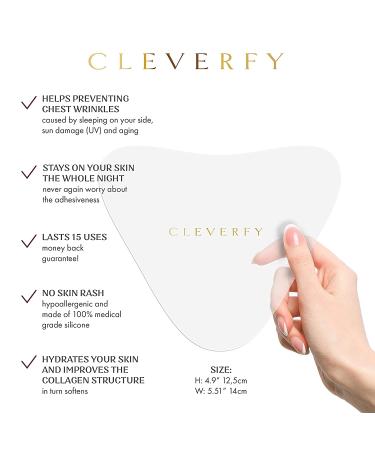 Cleverfy Silicone V-Shape Chest Wrinkle Pads (2 Pack) - Anti Wrinkle Decollete Pad for Chest Wrinkle Prevention and Smoother Skin - Buy Online on GoSupps.com