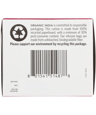 Organic India Tulsi Hibiscus Tea Infusion - 18 Count - Herbal Wellness Brew - Buy Online on GoSupps.com