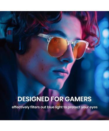 Cyxus Orange Blue Light Blocking Glasses for Men & Women | Reduce Eye Strain & Sleep Better | Gaming Glasses 8056Z76 with Amber Lens - Buy Online on GoSupps.com