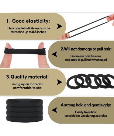 100PCS Black Seamless Hair Ties - Ponytail Holders & Elastics for Women & Girls | Premium Hair Accessories - International Shipping - Buy Online on GoSupps.com