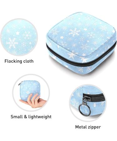 GIAPB Period Bag Sanitary Napkin Storage & Travel Makeup Pouch - Snowflake Blue Pattern | Color5411 - Buy Online on GoSupps.com
