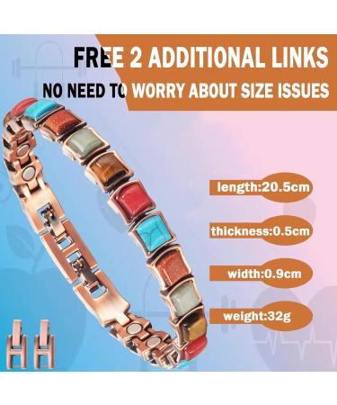 Shop Trendy Antique Copper Magnetic Bracelet for Women - 22 cm | Unique Colors & Stones | International Shipping - Buy Online on GoSupps.com