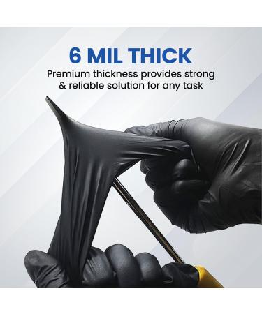 Ronco Sentron6 Medium Size Black Disposable Nitrile Gloves Heavy Duty Powder-Free Industrial Grade 6 MIL Thickness Textured Case of 10 Packs (1000 Gloves) - Buy Online on GoSupps.com