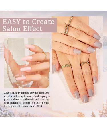 AZUREBEAUTY 21 Pcs Dip Powder Nail Kit - Gray Nude Brown Winter Colors - Acrylic Dipping Powder Set for French Nail Art - DIY Manicure Gift - Buy Online on GoSupps.com