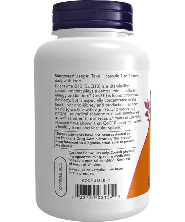 Now Foods CoQ10 60 mg - 180 Vegan Capsules for Heart Health & Energy Support - Buy Online on GoSupps.com