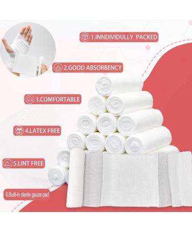 24 Pack Sterile Gauze Rolls Bandages - 4in x 4.1 yd Latex-Free Elastic Bandage for Professional Wound Care | Medical & First Aid Supplies - Buy Online on GoSupps.com