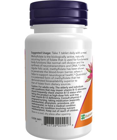 Now Foods Methyl Folate 1000 mcg - 90 Tablets for Optimal Health - Buy Online on GoSupps.com