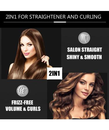 Buy 2 in 1 Hair Straightener & Curling Iron | Adjustable Temp Auto-Off Dual Voltage - Perfect for International Shipping - Buy Online on GoSupps.com