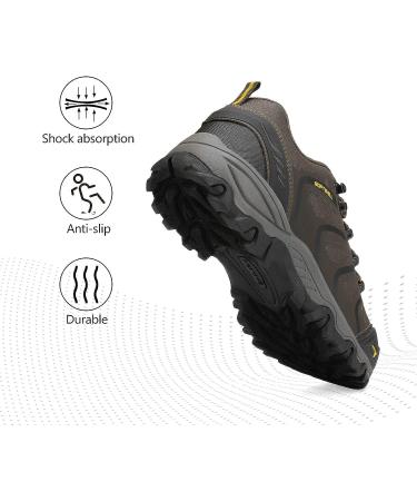 NORTIV 8 Men's Low Top Waterproof Hiking Shoes - Size 9.5 Brown/Black/Tan - Buy Online on GoSupps.com