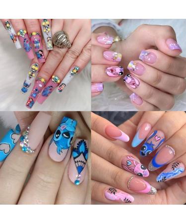 Cute Cartoon Nail Art Stickers - 4 Sheets 3D Self Adhesive Designer Decals for Women and Girls | Kawaii Design Supplies for DIY Manicure - Buy Online on GoSupps.com