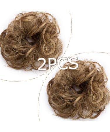 Buy Affordable Soft Wavy Hair Extensions - 2pcs 50g Hair Ties in Hellbraun & Ashblond for Natural Thickening Updos - Buy Online on GoSupps.com