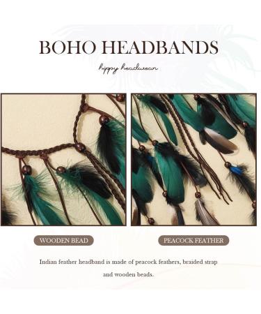 Zoestar Boho Feather Headband Indian Tribal Headpiece Feathers Tassel Hippie Headdress Festival Costume Hair Accessories for Women and Girls (A) - Buy Online on GoSupps.com