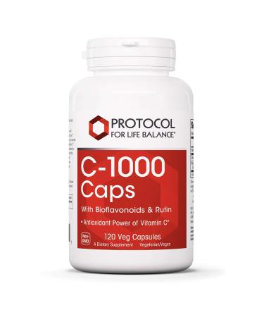 Protocol For Life Balance - C-1000 Caps with Bioflavonoids and Rutin - Antioxidant Power of Vitamin C Supports Healthy Immune System Function Provides Cellular Protection - 120 Veg Capsules