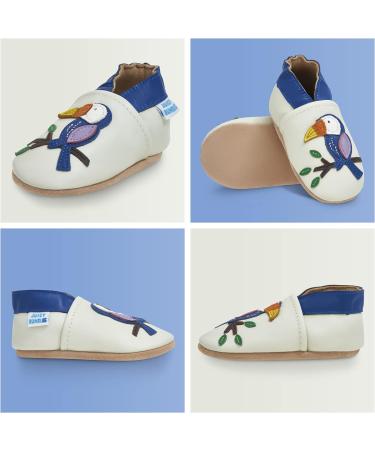 Soft Sole Baby Shoes for Girls and Boys | Leather Toddler Walking Shoes 0-6 Months - Toucan Design - Buy Online on GoSupps.com