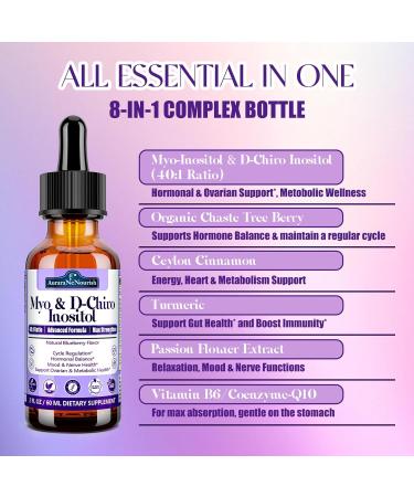 AuraraNeNourish 2 Pack Cortisol Supplement Gummies & Myo-Inositol & D-Chiro Inositol Drops for Women Men - Buy Online on GoSupps.com