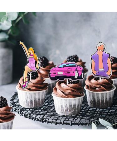 18pcs Hot Pink Glitter Dessert Cupcake Topper Cheer to Princess Girl Prince Boy Party Movie Theme Decor Pick for Birthday Anniversary Wedding Party Decoration Supplies - Buy Online on GoSupps.com