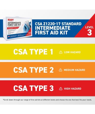 Ready First Aid - CSA Type 3 Intermdiate First Aid Kit - Suitable For Workplace With A Moderate Or High Risk Work Environment Including Metal Cabinet (Large For 51-100 Workers) Metal Cabinet Large - Buy Online on GoSupps.com