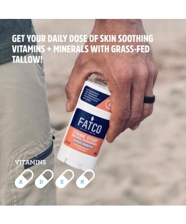 FATCO Stank Stop All Natural Deodorant - Grapefruit & Ginger with Tallow & Organic Coconut Oil (1.7 oz - Buy Online on GoSupps.com