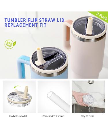 40 oz Tumbler Flip Straw Lid Replacement fit for Stanley Cup Flip Spill Stopper Lids Reusable Tumbler Cover Dustproof Tumbler Cover for Stanley Quencher HydroJug Traveler Dark Blue -1pcs - Buy Online on GoSupps.com